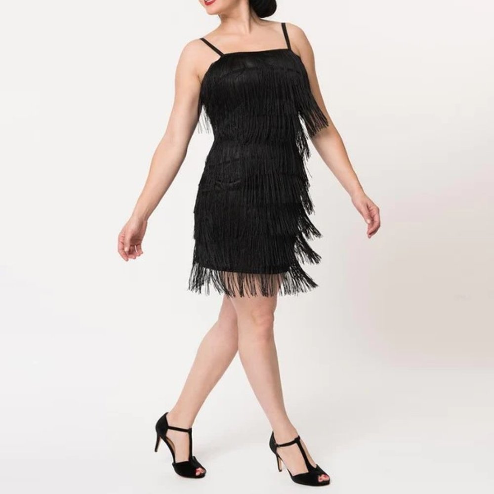 x sold x black flapper dress